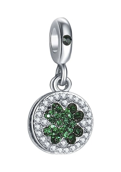 Nur Silver Dört Yapraklı Yeşil Yonca Sallantılı Gümüş Charm Nur-bl00314