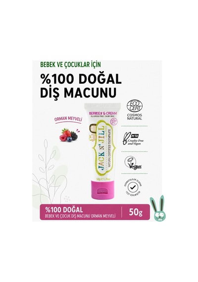 Jack N' Jill 50 Gr Organik Doğal Diş Macunu Orman Meyveli Florürsüz Ve Bpa İçermez