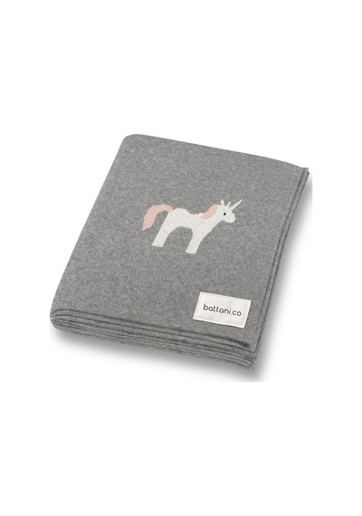 Kız Ve Erkek Bebek Için Triko Örgü Bebek Battaniyesi 85cm X85cm Unicorn Gri Gri3 Gri3