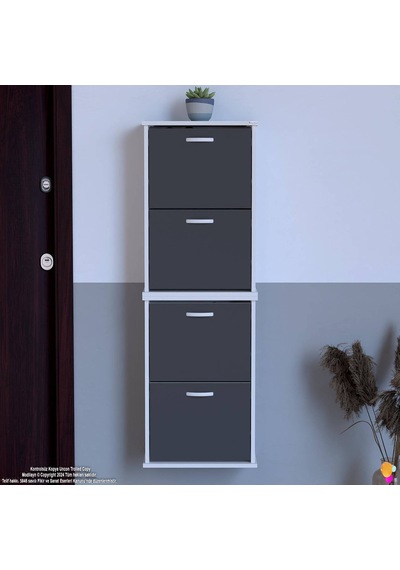 Eliusta Slim 4 Düşer Kapaklı 52 Cm Antrasit Asma Ayakkabılık Kapı Önü/antre 52x156x26 Cm Ayakkabılık Antrasit Eliusta Slim 4 Düşer Kapaklı 52 Cm Antrasit Asma Ayakkabılık Kapı Önü/antre 52x156x26 Cm Ayakkabılık Antrasit