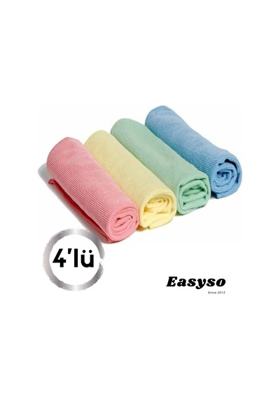Mikrofiber Temizlik Bezleri, Aşındırmaz, Yeniden Kullanılabilir Ve Yıkanabilir - 4'lü Paket Easyso2137 Belirtilmemiş
