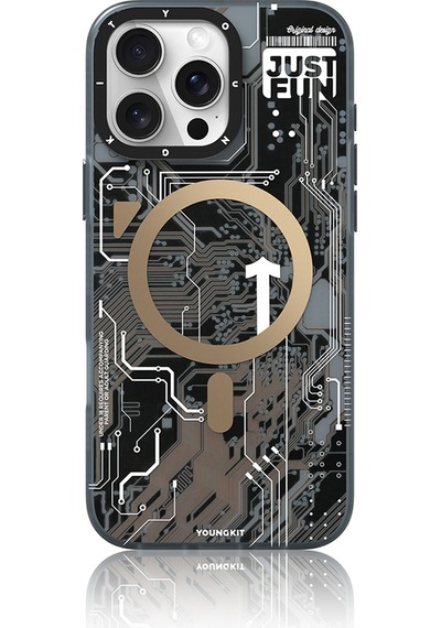 Apple Uyumlu iPhone 16 Pro Max Kılıf Magsafe Şarj Özellikli Youngkit Technology Serisi Kapak Desert Gold