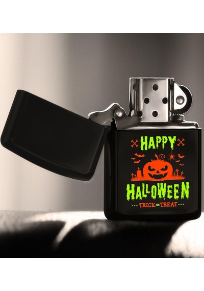 Bk Gift Happy Halloween Tasarımlı Renkli Baskılı Siyah Benzinli M (514255446)