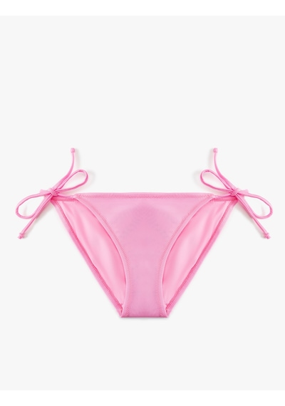 Koton Astarlı Parlak Yanları Bağlamalı İpli Bikini Altı Pembe 5sak00044mm Gül