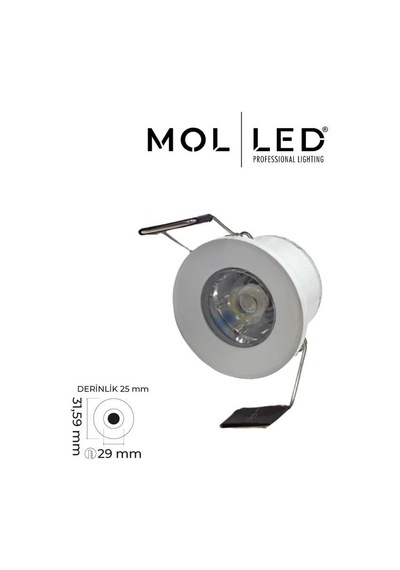 Molled 1w Beyaz Mini Sıva Altı Led Spot 4000k - Mol7010-1