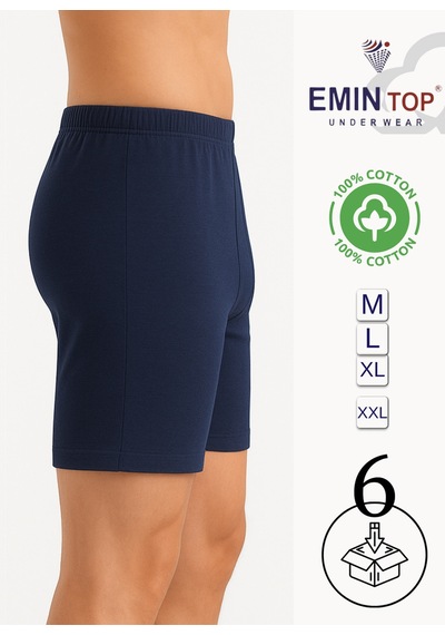 Mercan Erkek Boxer Short 6'lı - Lacivert Boxer Şort