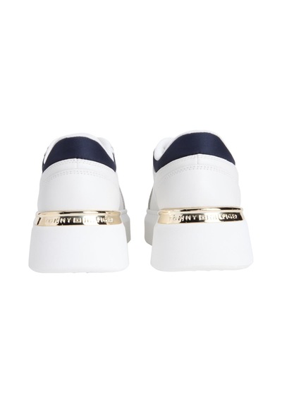 Tommy Hilfiger Th Saten Kadın Ekru Platform Taban Sneaker-13053 Ekru