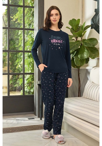 Kadın Aydoğan Pijama Takımı 240617 Lacivert Lacivert
