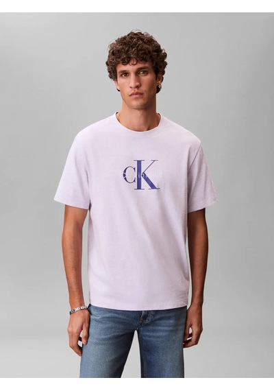 Calvin Klein Ss Hero Monologo Tee, R9e, S Mor Erkek T-shirt