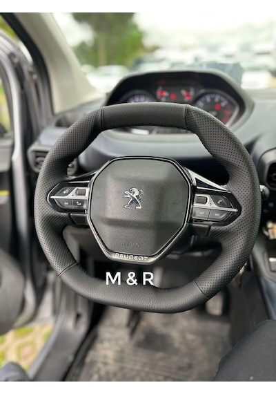 Peugeot 2008-3008 Deri Direksiyon Kaplama Siyah
