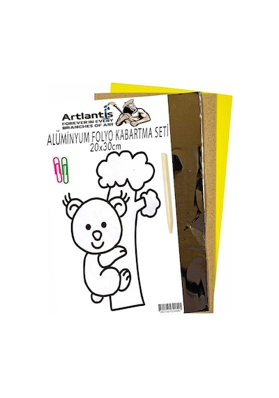 Alüminyum Folyo Kabartma Seti 20x30 Cm Deney Malzemesi 1 Paket Aliminyum Folyo Seti Kabartma Turuncu
