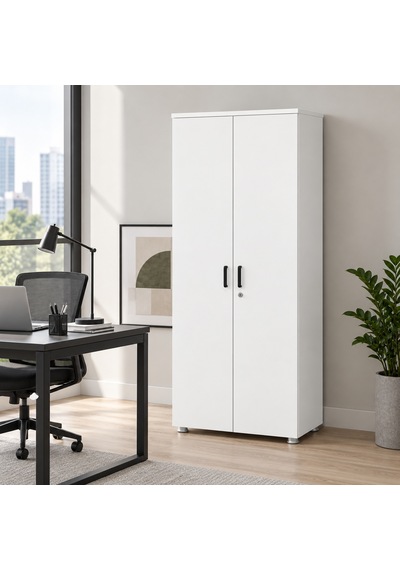 80x38x155 Cm Ofis Dolabı Şık Ve Fonksiyonel Beyaz Kahverengi