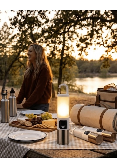 Outdoor Kamp Feneri Usb Şarjlı Yüksek Parlaklık Güç Ekranlı Led A Çok Renkli