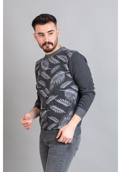 San&Fa Regular Fit Desenli Erkek Triko Kazak