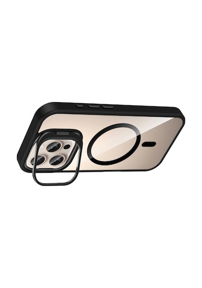 Joko Apple İphone 16 Pro Max Remim Lensli Magsafe Standlı Kapak - Siyah 0.2M-Çok Renkli