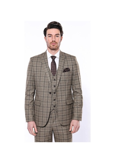 Wessi Ekose Slim Fit Kahverengi Erkek Ceket - Wessi Kahverengi Wessi Ekose Slim Fit Kahverengi Erkek Ceket - Wessi Kahverengi