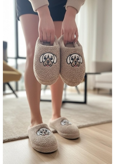 Ft 102 Köpek Nakışlı Kadın Ev Terliği Peluş Terlik Çeyiz Ve Bohça Terliği Ses Yapmaz Kalın Taban Camel Ft 102 Köpek Nakışlı Kadın Ev Terliği Peluş Terlik Çeyiz Ve Bohça Terliği Ses Yapmaz Kalın Taban Camel