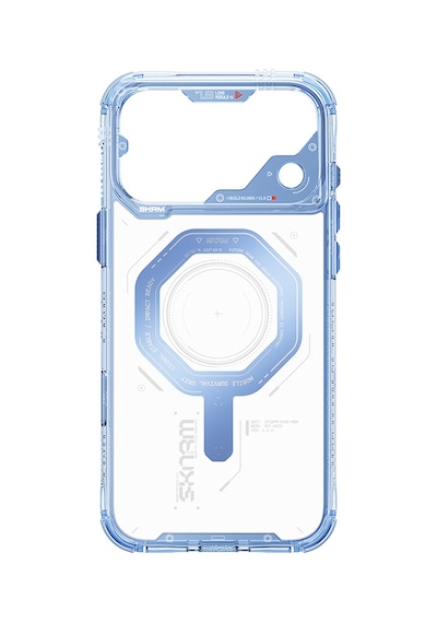 Apple Uyumlu iPhone 18 Pro Max Uyumlu Kılıf Skinarma M-safe Şarj Özellikli Airbag Tasarımlı Magma Kapak Mavi
