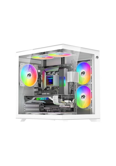 Orion Cube 5x Tuştan Değişen Rgb Fanlı M-atx Boş Bilgisayar Kasası Beyaz