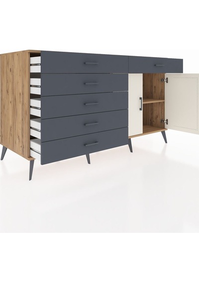 Kronos Konsol Tek Raflı 6 Çekmeceli 2 Kapaklı 176x59x99 Çam-aytaş Çam-aytaşı/antrasit Kronos Konsol Tek Raflı 6 Çekmeceli 2 Kapaklı 176x59x99 Çam-aytaş Çam-aytaşı/antrasit