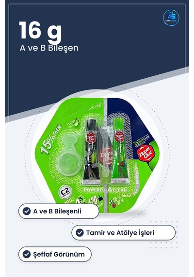 Şeffaf Yapıştırıcı 16 G Çift Tüplü A Ve B Bileşenli Metal Hƒ Rdav