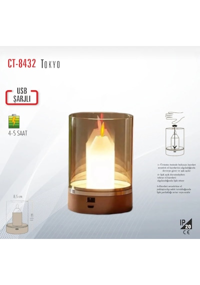 Ct-8432 Tokyo Şarjlı Masa Lambası Gold