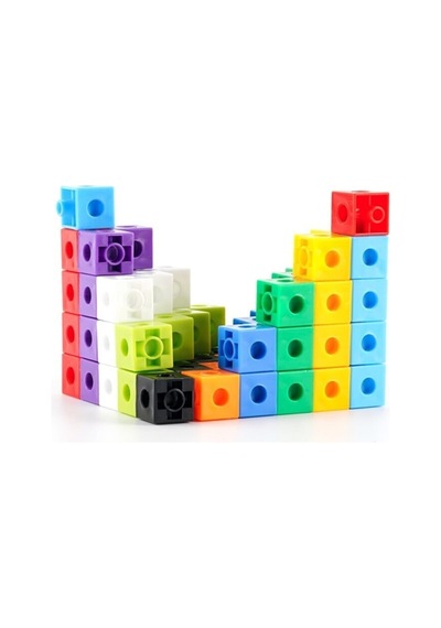 Geçmeli Birim Küpler - Snap Cubes - Matematik Küpleri - Akıl Küpleri - 50 Parça - 2x2x2 Cm