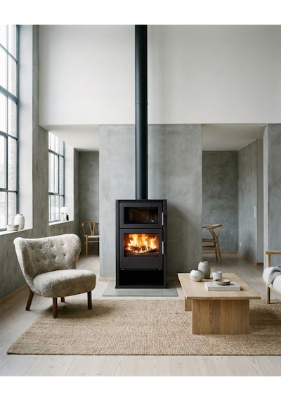 Goldfire Linea 11,5kw Odunluk Ve Fırınlı Çelik Soba Şömine