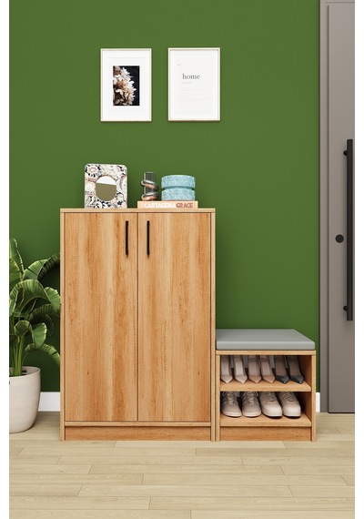 Asra Trend Puflu Ayakkabılık A-25 %100 MDF Minderli Geniş Portmanto Petra Asra Trend Puflu Ayakkabılık A-25 %100 MDF Minderli Geniş Portmanto Petra