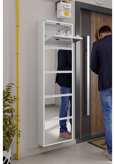 Ceha 5'li Metal Ayakkabılık Kar Beyaz/Aynalı K.AYK-5/A/P9003