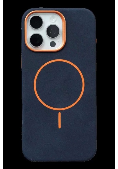 İphone 16 Pro Max Luno Deri Magsafe Kapak - Mavi