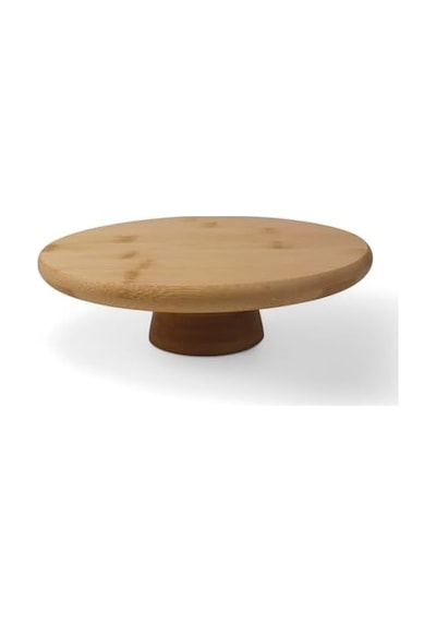 Ayaklı Yüksek Bambu Sunum Tabağı Yükseltici Ayaklı Bambu Sunum Tepsisi Doğal, Şık Ve Dayanıklı 20cm 20cm 6cm Açık Gri