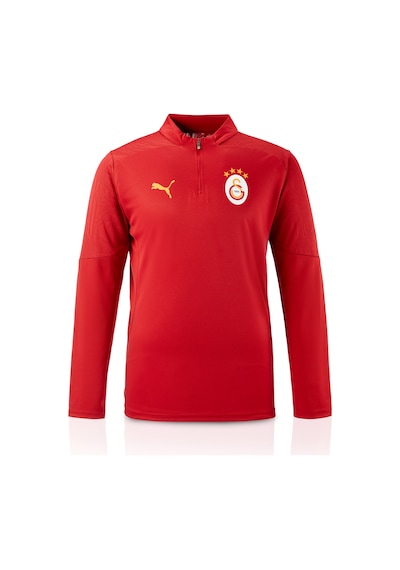 Galatasaray Puma A Takım 1/4 Fermuarlı Uzun Kollu Antrenman Üst 77967601 Sarı - Kırmızı