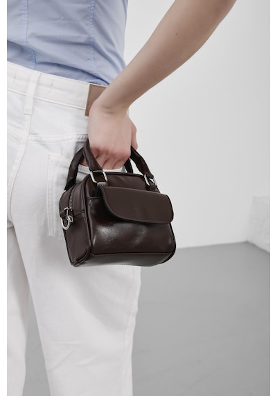 Shule Bags Nala Mini Retro Çapraz Çanta Acı Kahve Acı Kahverengi