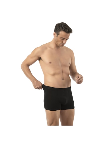 Özkan Underwear Özkan 12024 Erkek Pamuklu Likralı Süprem Esnek Rahat Boxer Şort Siyah