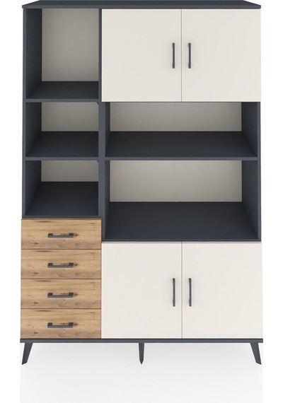 Hyperion Dolap 8 Raflı 4 Çekmeceli 4 Kapaklı 132x44x195 Antrasit-aytaşı/çam Aytası/atlas Çam Hyperion Dolap 8 Raflı 4 Çekmeceli 4 Kapaklı 132x44x195 Antrasit-aytaşı/çam Aytası/atlas Çam