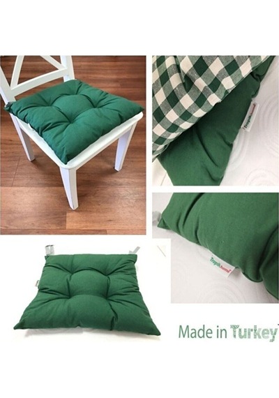 Amerikan Servis Ekose Yeşil 6lı Supla Ve Runner Set Ile 6 Adet Pa Yeşil