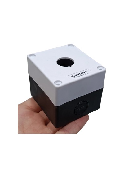 Hj9 22mm Buton Kutusu Gri-siyah Tekli