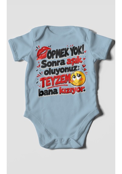 Morivokids Teyzeye Özel Kısa Kollu Bebek Body %100 Pamuk Zbn156-kk Bebe Mavisi