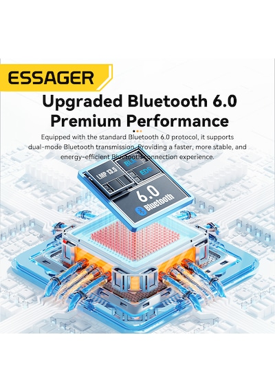 Essager Bluetooth Adaptör 6.0 Süper Hızlı Ce Lisanslı Yüksek Performans Düşük Gecikme Son Nesil Teknoloji 6.0 Ultra Hızlı