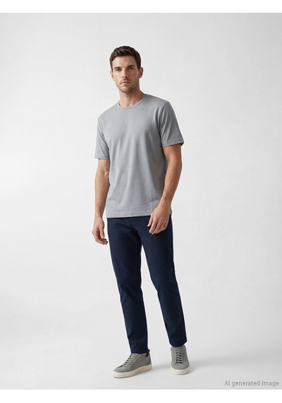 Lcwaıkıkı Classic Gri %100 Pamuk Regular Fit Basic Tişört