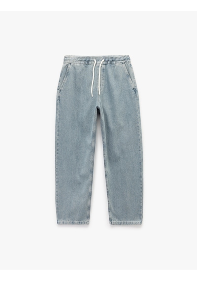 Koton Beli Bağcıklı Cep Detaylı Pamuklu Rahat Kesim Jogger Denim Pantolon İndigo Stone 6wam40082nd İndigo - Taş Koton Beli Bağcıklı Cep Detaylı Pamuklu Rahat Kesim Jogger Denim Pantolon İndigo Stone 6wam40082nd İndigo - Taş
