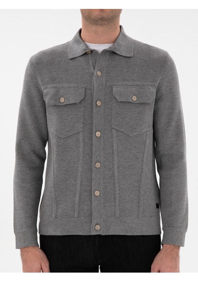 Cacharel Gri Regular Fit Triko Hırka