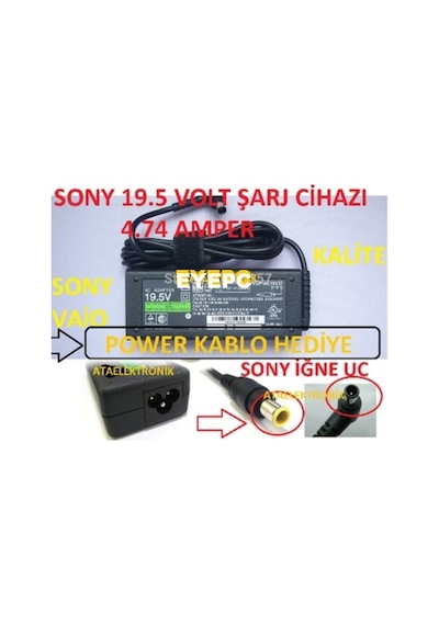 Sony Uyumlu Laptop Şarj Aleti Şarj Adaptörü Şarz
