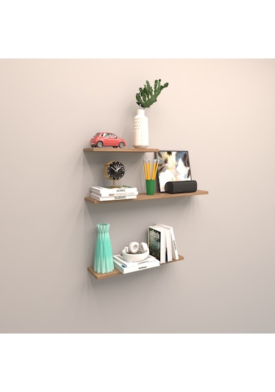 Rafkestir 3 Lü Raf Set ( 80 - 60 - 40 ) Kafkas Meşe ( Mat )