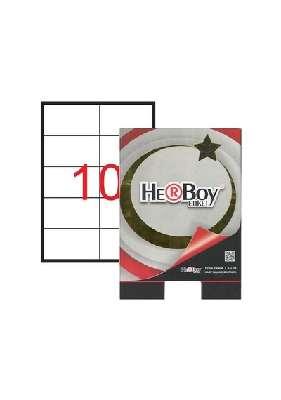Herboy Hb-1610 105mmx57mm Beyaz Lazer Etiket 10