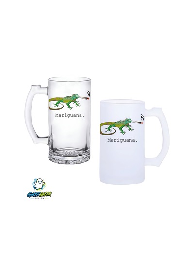İguana Kulplu Bira Bardağı Buzlu Veya Şeffaf Seçenekli 0300