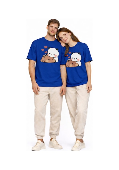 Nevermınd Sevimli Panda Baskılı Sevgili Kombini Çift Tişört Oversize Unisex Çift Kombin 2'li Set Lacivert Lacivert Nevermınd Sevimli Panda Baskılı Sevgili Kombini Çift Tişört Oversize Unisex Çift Kombin 2'li Set Lacivert Lacivert