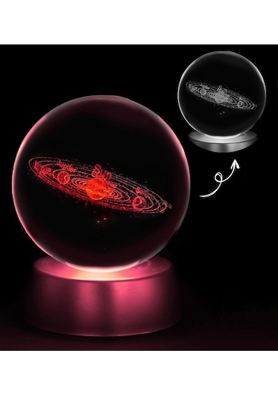 3D Samanyolu Galaksi Temalı Işıklı Cam Küre