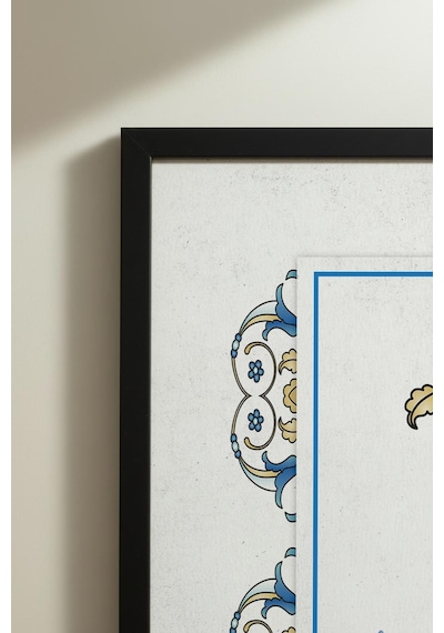1 Adet Siyah Ahşap Çerçeveli Minimalist Soyut Çizim Vintage Tablo